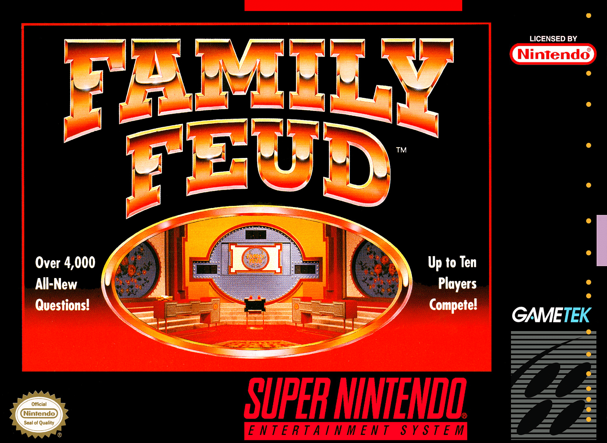 Family Feud box art for Super Nintendo
